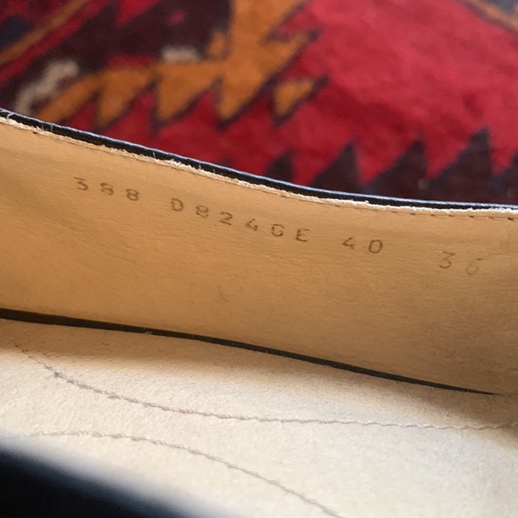 Geox | Black leather + patent w gold buckle block heel flat | Size 40 - Picture 3 of 5